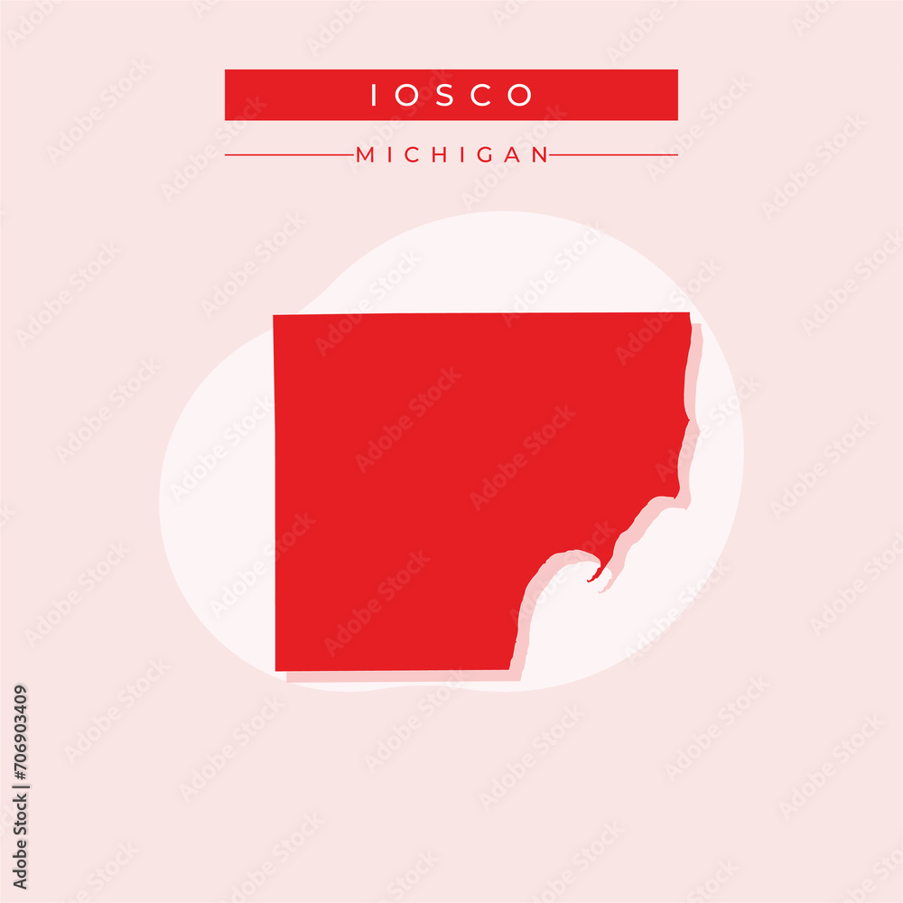 Vector illustration vector of Iosco map Michigan Vector illustration vector of Iosco map Michigan