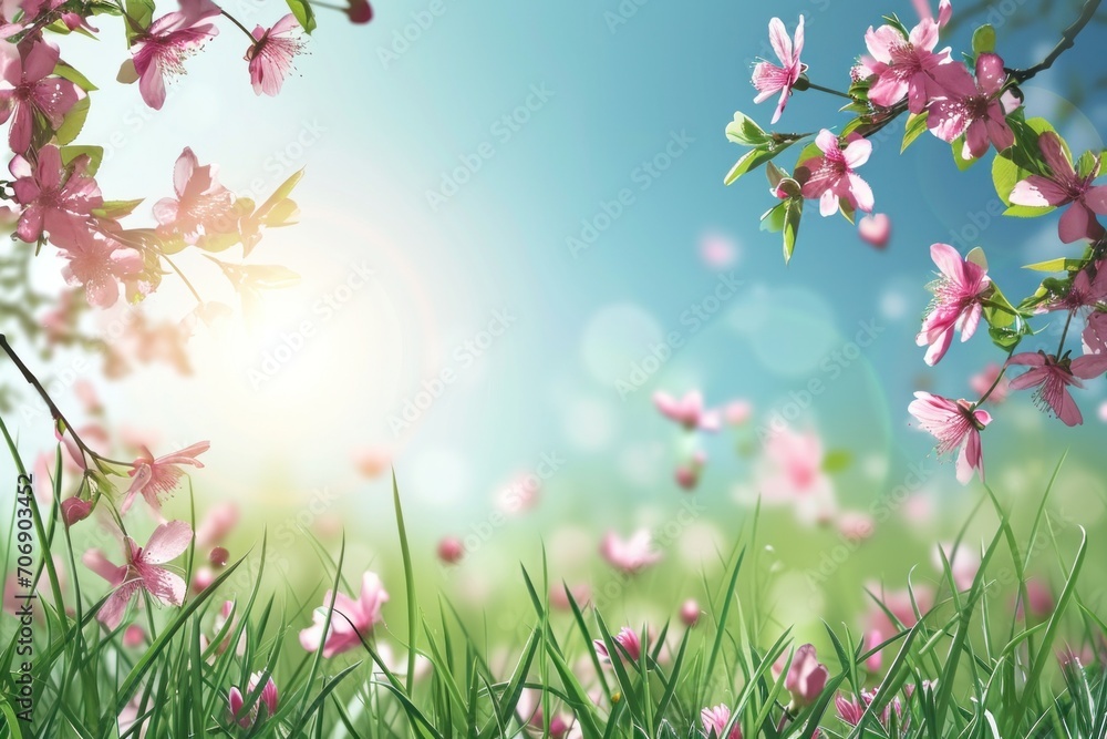 spring poster template with large copy space for text