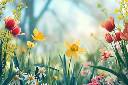 spring poster template with large copy space for text