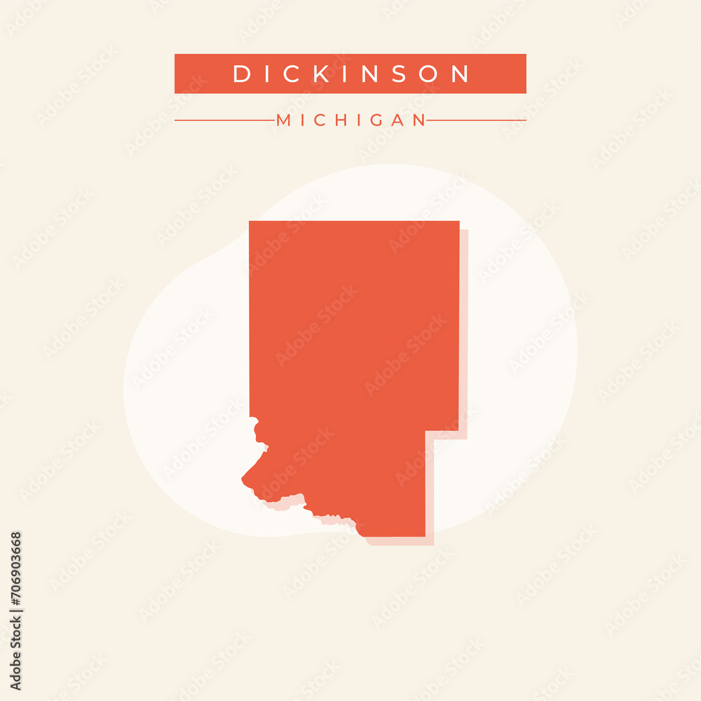 Vector illustration vector of Dickinson map Michigan Vector illustration vector of Dickinson map Michigan