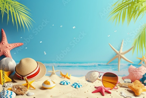 summer poster template with large copy space for text