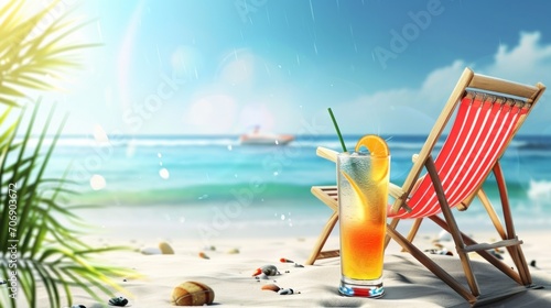 summer poster template with large copy space for text