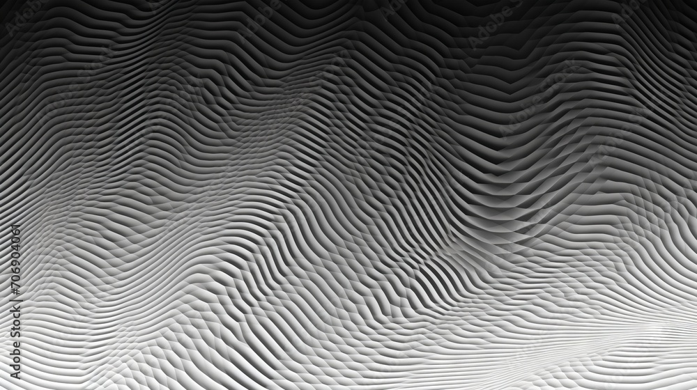 Abstract wavy background. Monochrome texture. 3d render Generative AI
