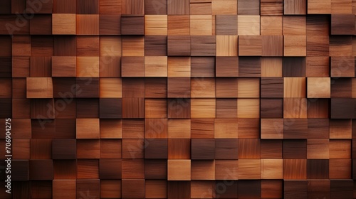 Wooden texture with natural pattern. Seamless square background. Generative AI