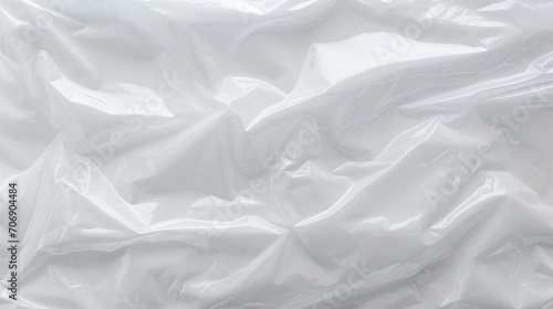 White crumpled plastic texture. Abstract background and texture for design. Generative AI