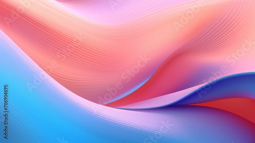 abstract background with smooth lines in pink, blue and orange colors Generative AI