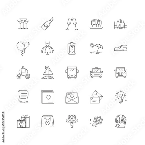 "Wedding Celebration Party Vector Icon Design"