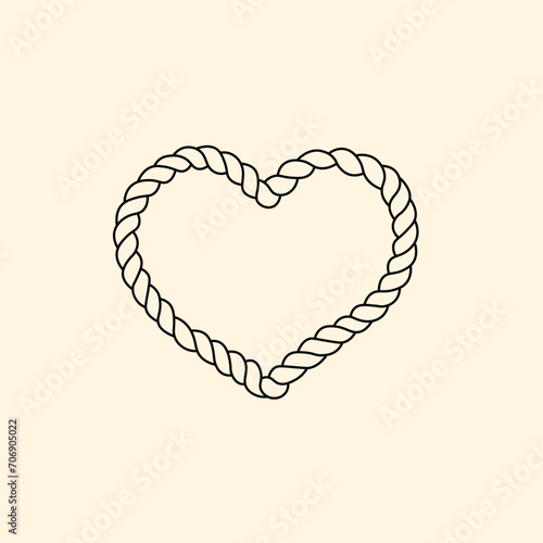 Heart symboy wire rope vector photo