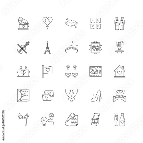 "Wedding Celebration Party Vector Icon Design"
