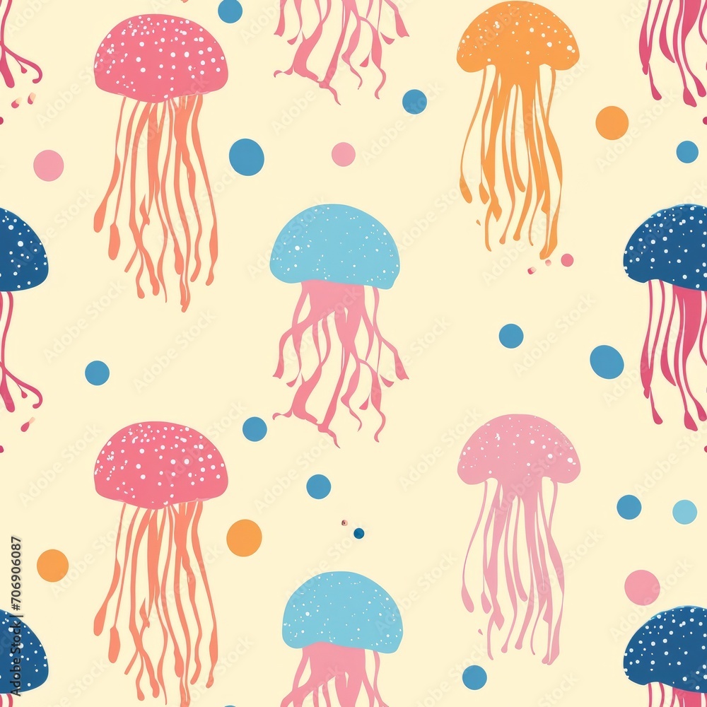 seamless patterns for prints | Floating Jellyfish Ballet 2D Minimal Pattern seamless patterns for prints | Floating Jellyfish Ballet 2D Minimal Pattern