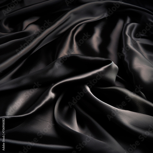Patron de Textura enlosable sin bordes de Tela seda de color Negro