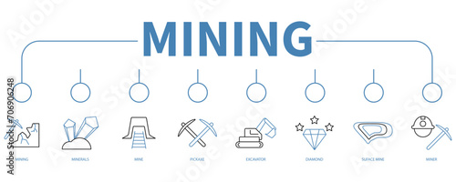 Mining banner web icon vector illustration concept