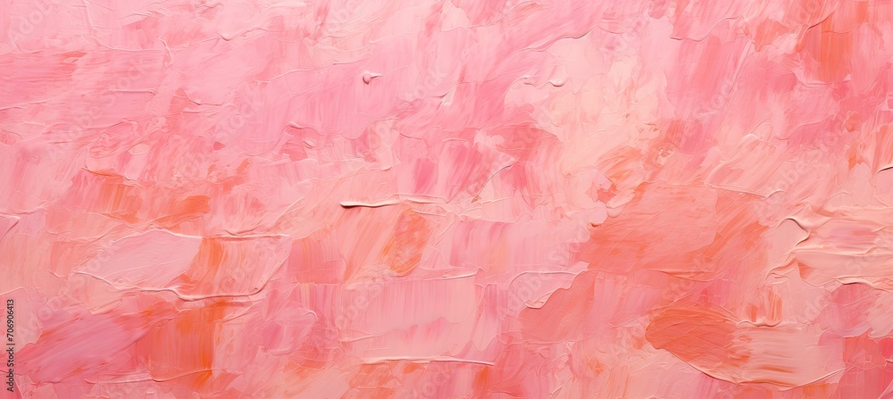 Vibrant and ethereal impressionist background with delicate pink and peach fuzz paint strokes - obrazy, fototapety, plakaty 