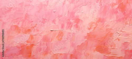 Vibrant and ethereal impressionist background with delicate pink and peach fuzz paint strokes photo