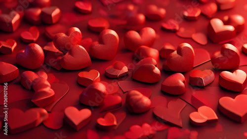 3D red hearts background, valentines day background