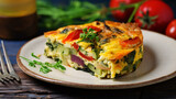 A colorful frittata packed with assorted vegetable