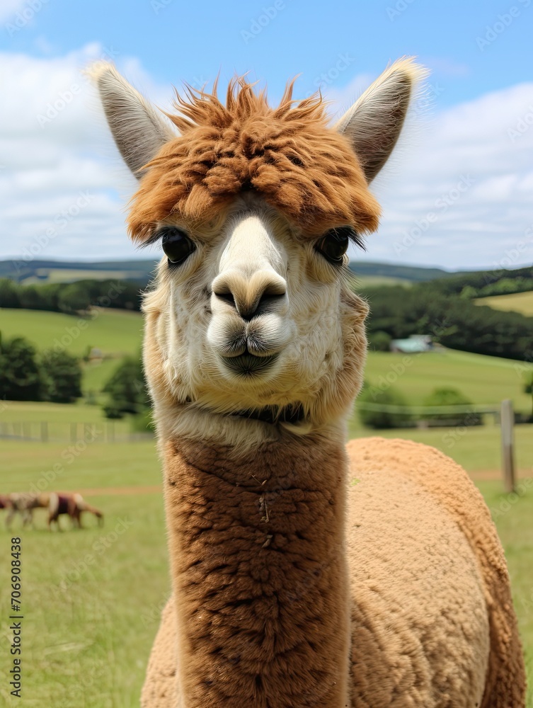 Obraz premium Alpaca Investment: Thriving Farm Business in the Country