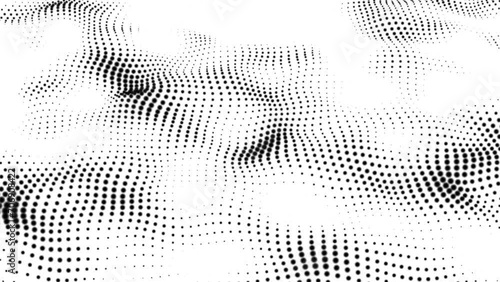 Halftone dots background abstract . Texture black dots on white background .Motion modern animation. Dotted animated gradient.