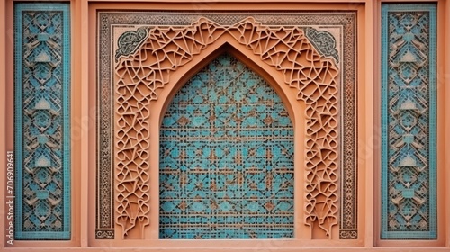 Decorated door of a mosque in Jaipur, India