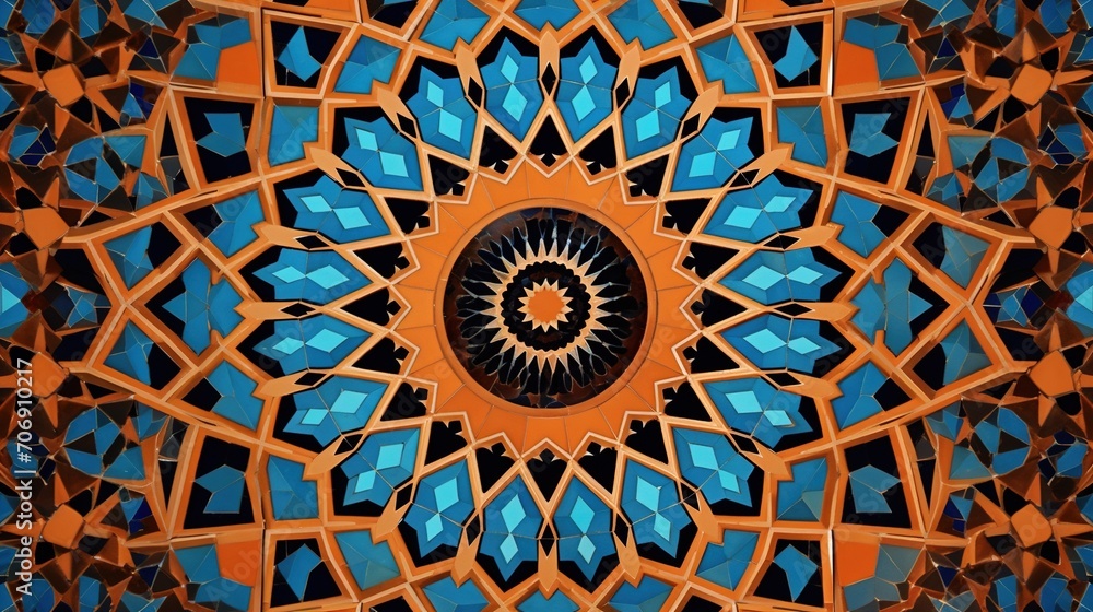 Kaleidoscope of color with beautiful ornamental - Thorough background