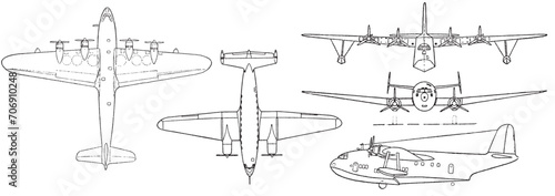 Engraved Airplane. Air Transportation in Vintage Style. Hand Drawn Engraving Passenger Biplane, Corncob, Plane Aviation. Travel Illustration. Engraved in Old Sketch Style, Retro transport.