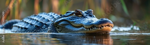 Alligator background . Banner