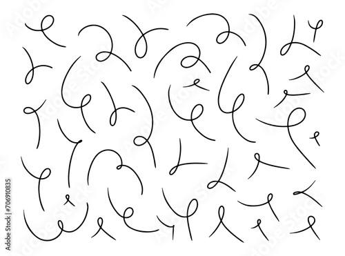 Doodle spring and spiral set, hand drawn coil icons. Vector flexible lines for your design