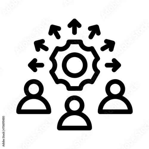 outsourcing line icon