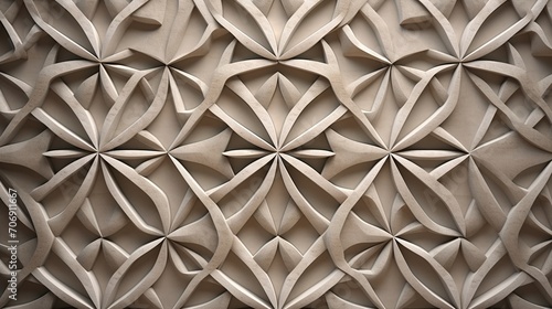 Close up of a wall made of paper with geometric pattern. Abstract background.