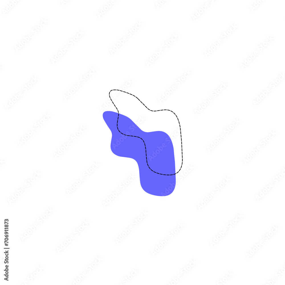 Obraz premium set of purple colored blobs with lines graphic