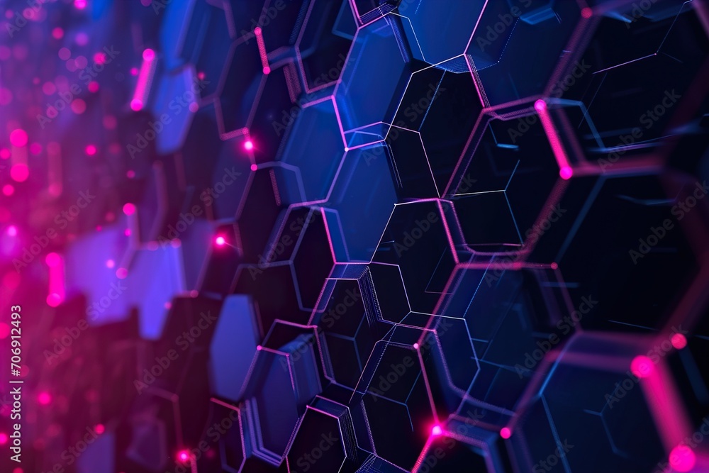 Digital hexagon technology abstract background Digital hexagon technology abstract background