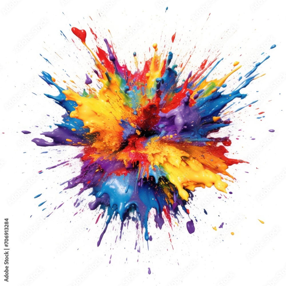 Vibrant Color Explosion in Isolated on White Background Vibrant Color Explosion in Isolated on White Background