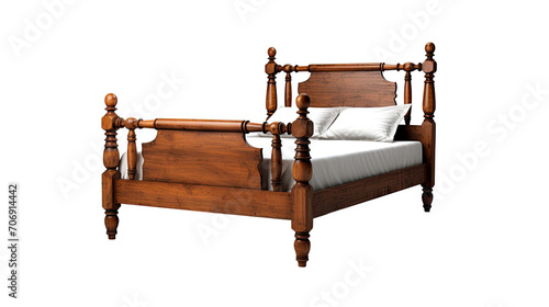 bed antique furniture Interior design concept furniture for living isolated on clear png background and transparent background, AI generative.
