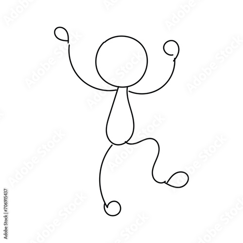 Funny Stickman hand drawn style for print or use as poster, card, flyer, tattoo or T Shirt design
