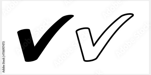 Tick icon Check mark clipart Yes symbol. Vector stock illustration EPS 10