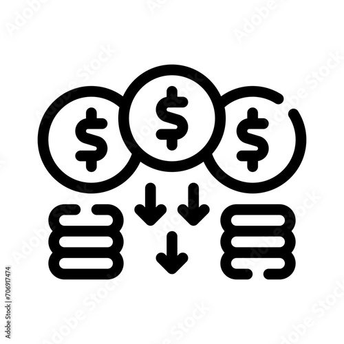 economic crisis line icon