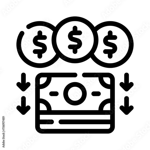 money loss line icon