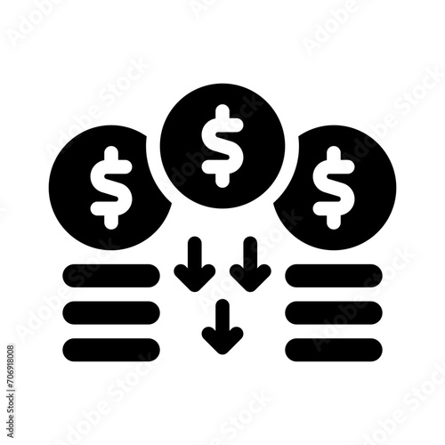 economic crisis glyph icon