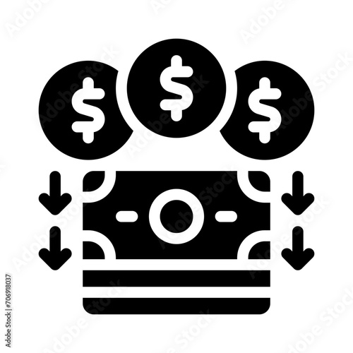 money loss glyph icon