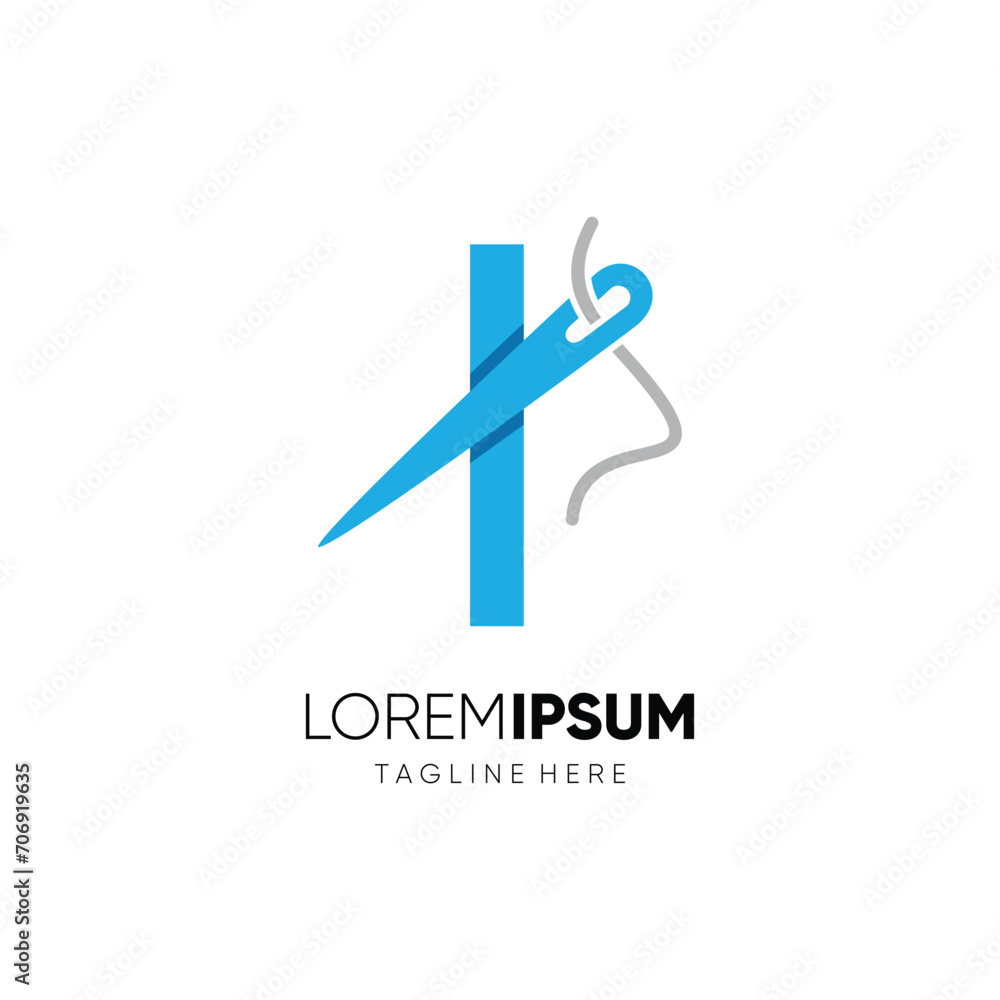 Initial Letter I Needle Logo Design Vector Icon Graphic Initial Letter I Needle Logo Design Vector Icon Graphic