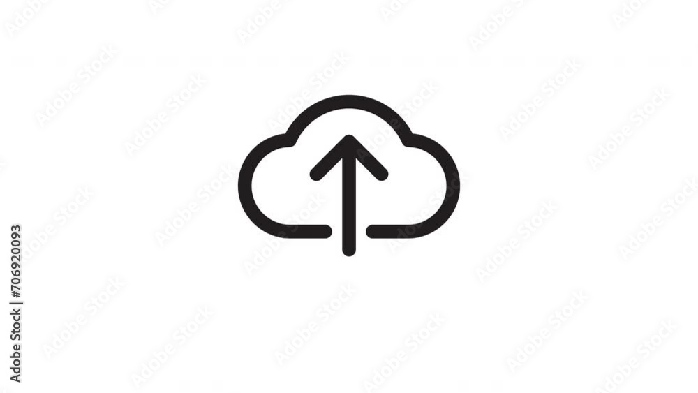 Upload cloud icon animation. on a white background. 4K Video Upload cloud icon animation. on a white background. 4K Video