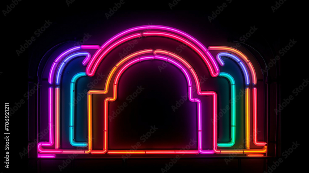 Fototapeta premium illustration of neon light, ai, generated, ai generated