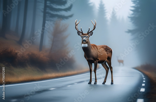 deer in the forest. 