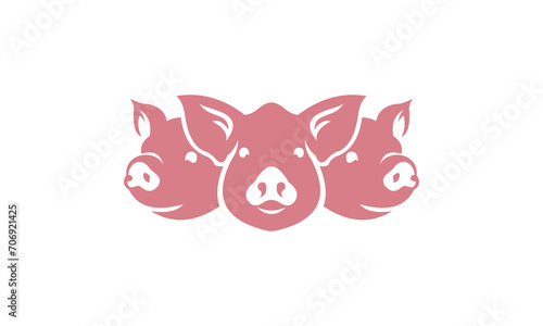 three pig heads icon