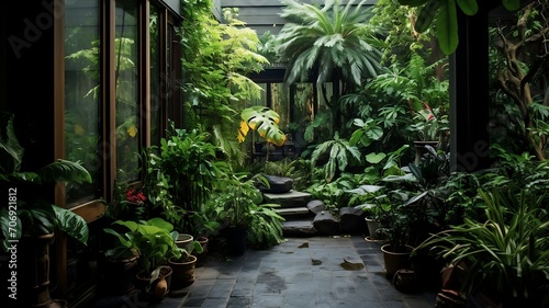 green monstera houseplant in the home interior