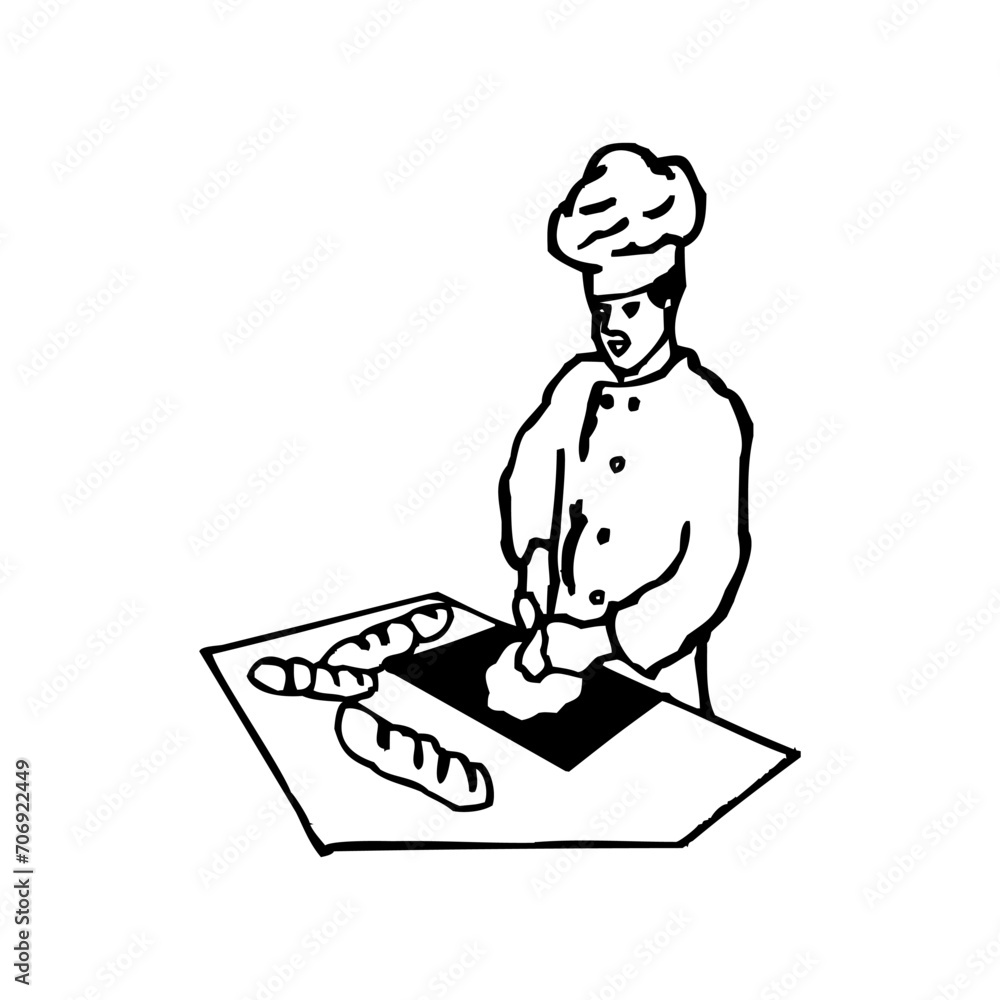 Make a Professional Chef Vector Line Art Make a Professional Chef Vector Line Art