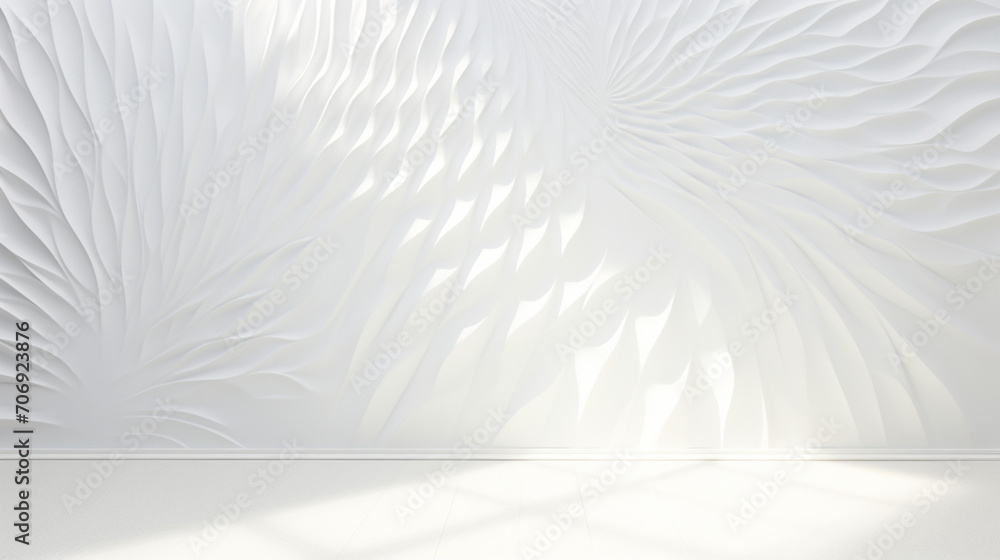 Abstract white light on wall background for display product. Mockup with blank empty scene concept with Generative Ai. - obrazy, fototapety, plakaty 