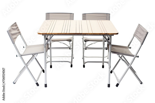 Portable Outdoor Folding Table Isolated On Transparent Background