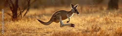 Hopping kangaroo. Banner