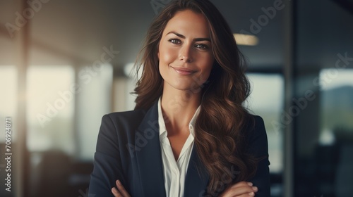 confident business woman Female executives enjoy successful corporate careers.
